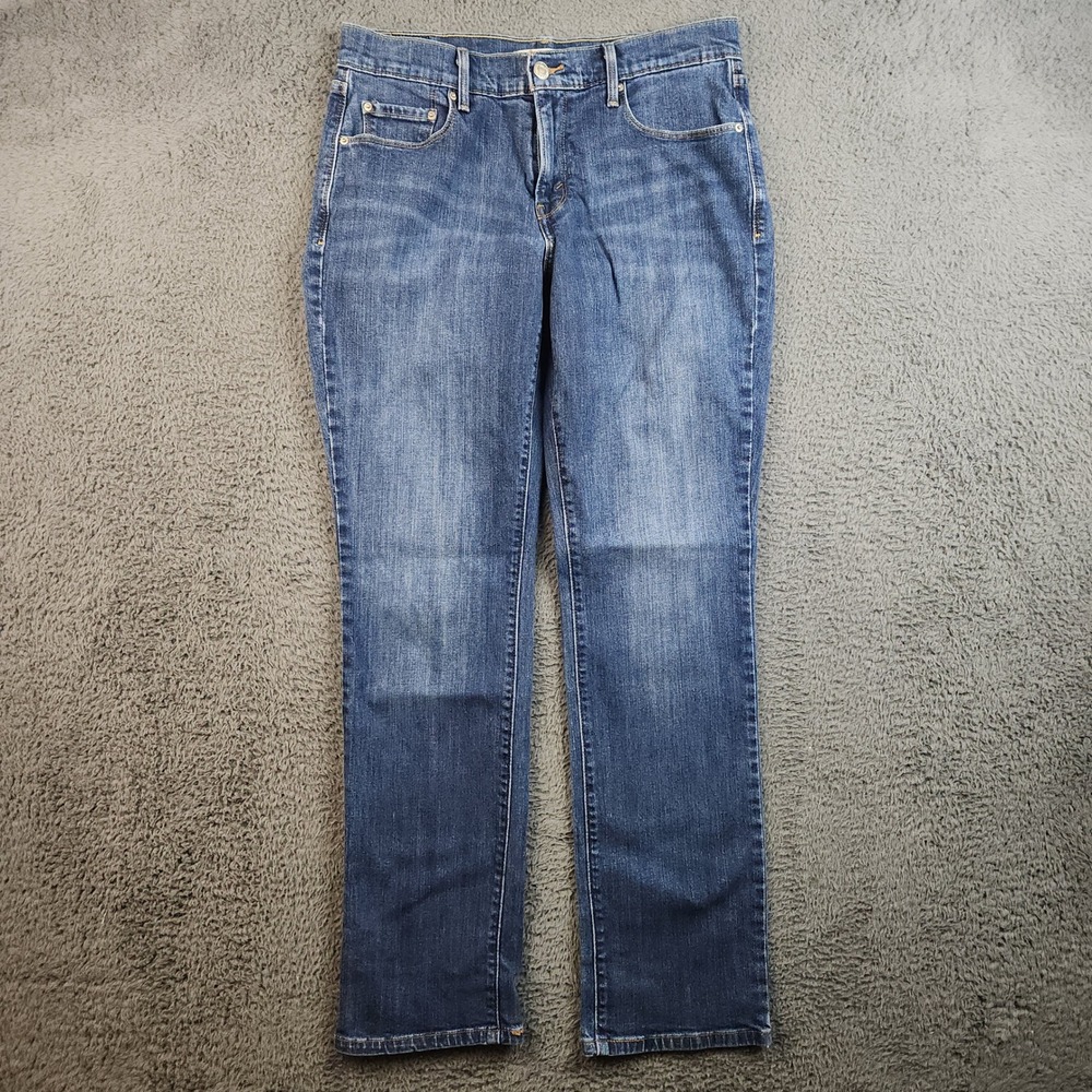 Levi's 505 Straight Women's Blue Medium Wash Denim Jeans 5-Pocket Size 8